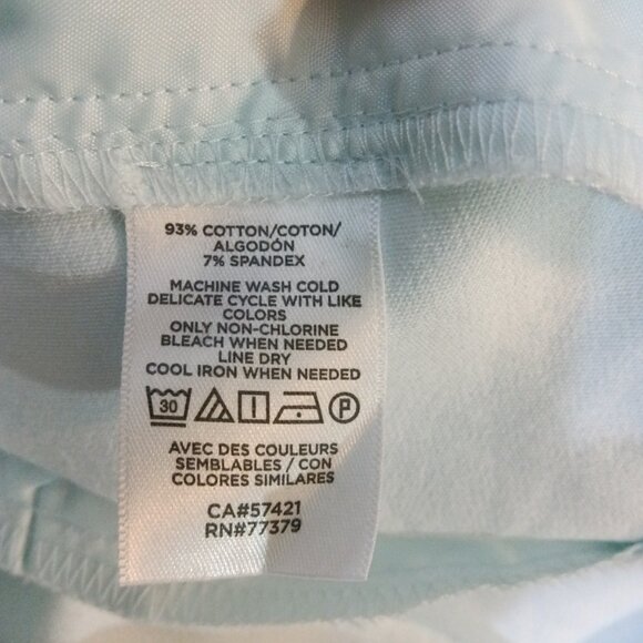 Ann Taylor Stretch Cotton Cuffed High Waist Flat Front Pants Size 10 Ice Blue - Picture 5 of 5